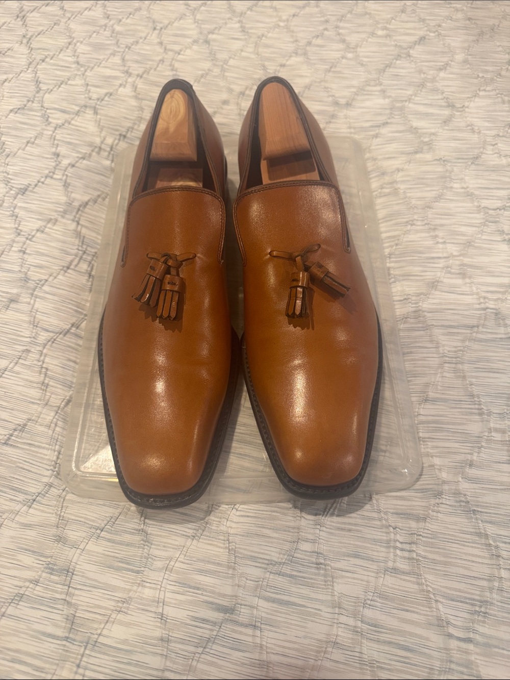 Ferragamo Men's Brown Leather Tassel Loafers